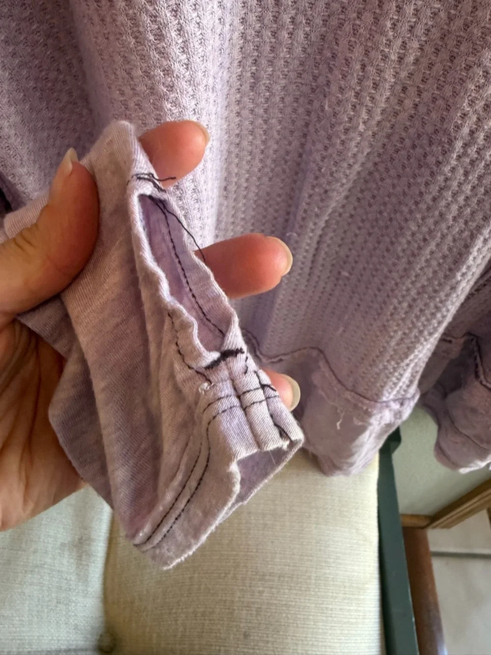 Free People Lavender Waffle Knit Laguna Thermal - Picture 6 of 7